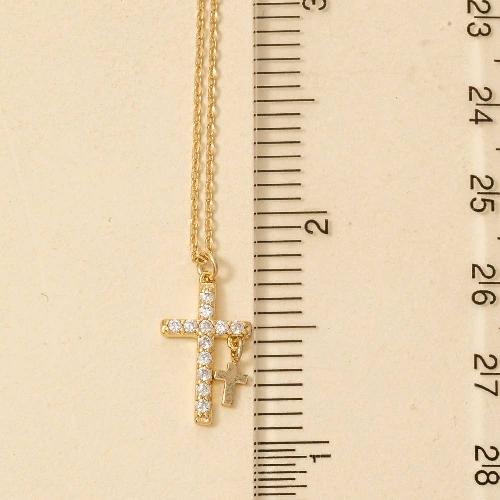 Anarchy Street - Wholesale Pendant/Charm Necklace - Secret Box Gold Dipped Cz Cross Pendant Necklace3
