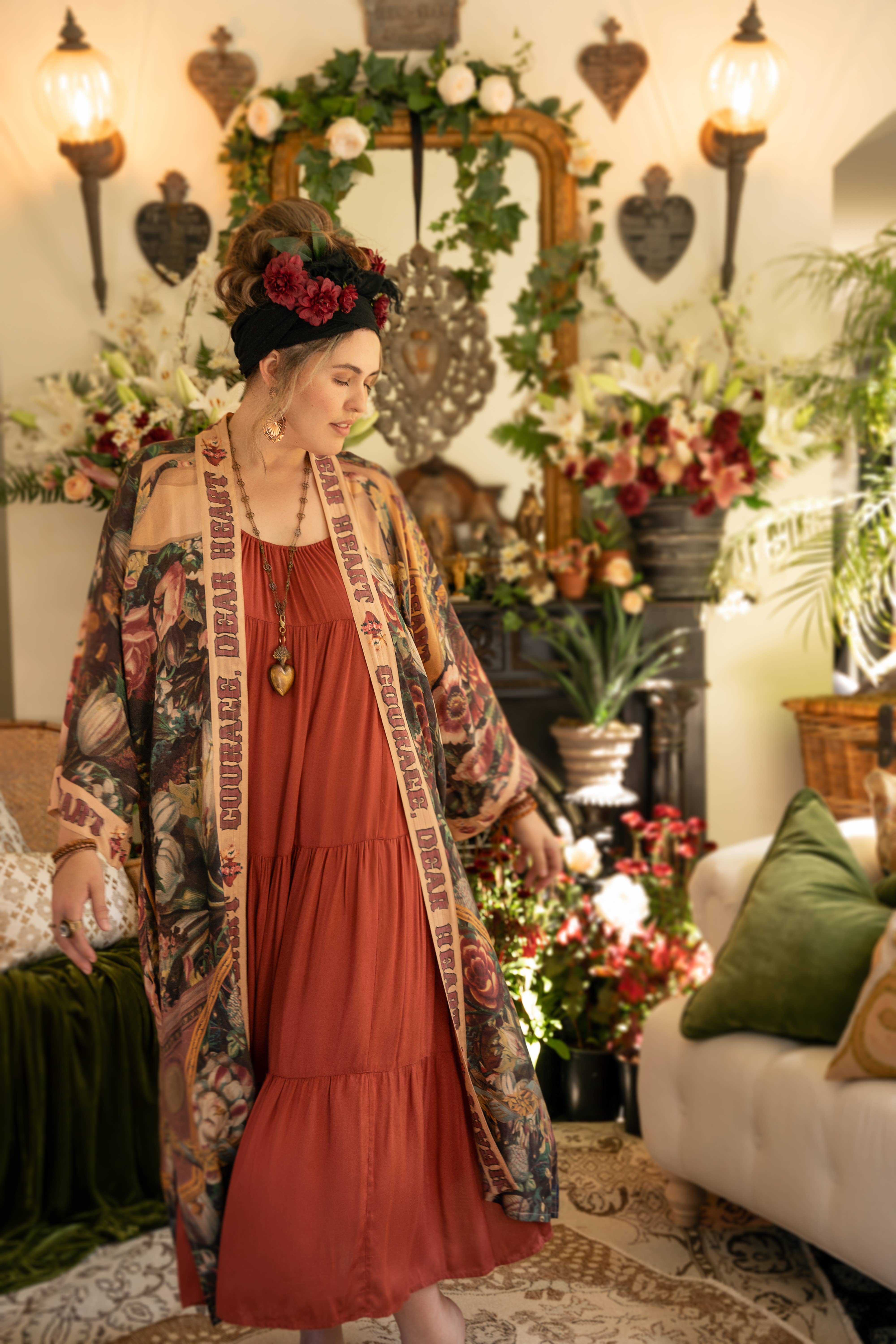 Market of Stars (USA) - Wholesale Kimono - Women's - Courage Dear Heart Opera Duster Kimono Robe w/ Sacred Heart18