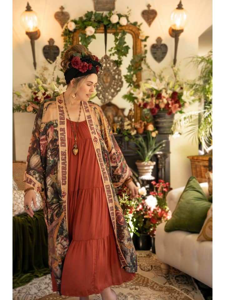 Market of Stars (USA) - Wholesale Kimono - Women's - Courage Dear Heart Opera Duster Kimono Robe w/ Sacred Heart18