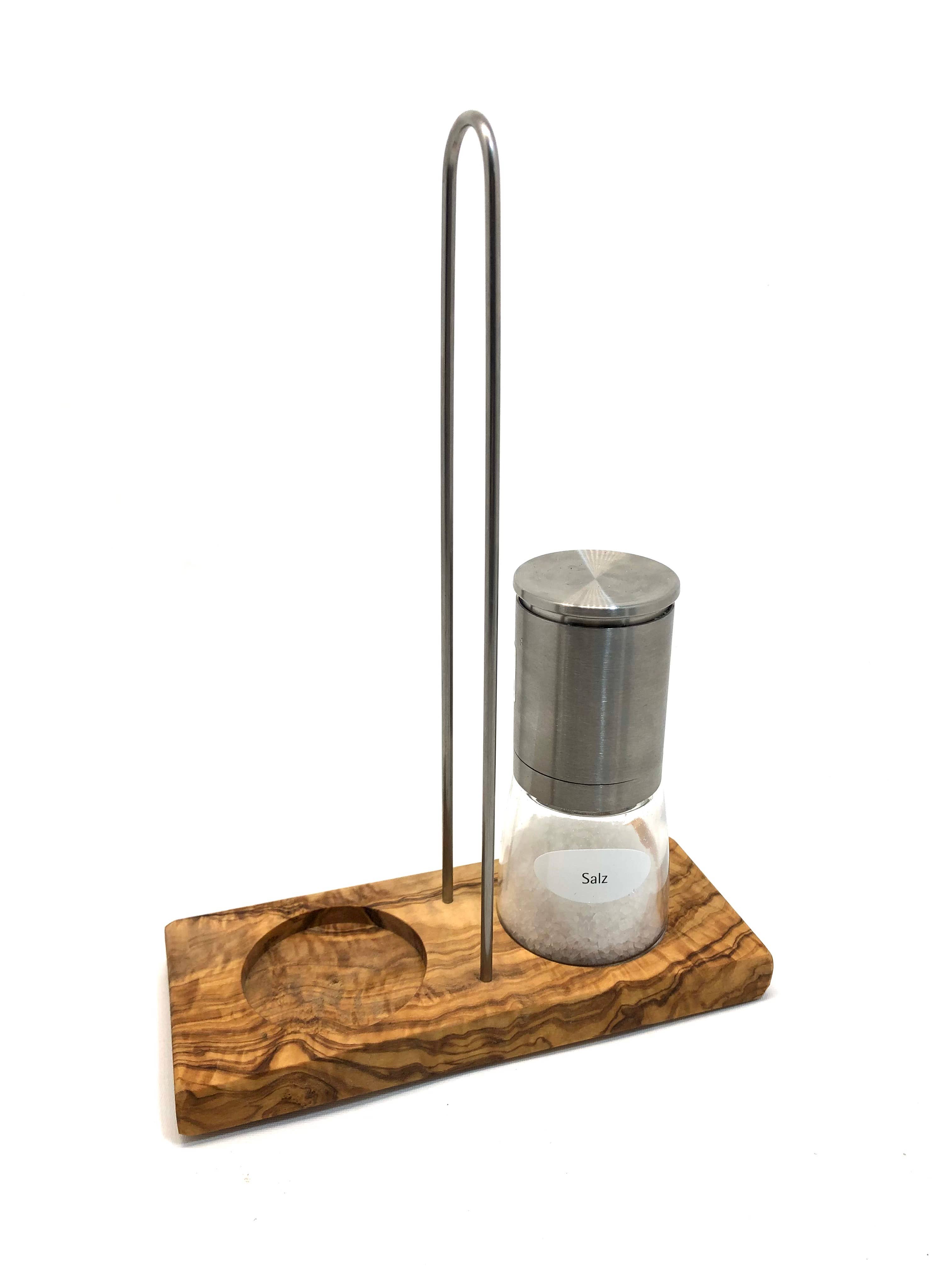 olivenholz-erleben - Wholesale Salt & Pepper Shaker Set - DUO mill trivet with handle for salt and pepper2