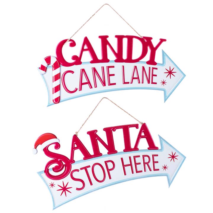 Wd Santa Stop Here (2) for wholesale by Oak Street Wholesale