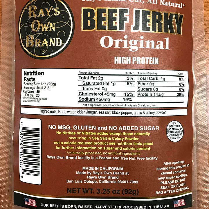 Ray's Own Brand – wholesale Jerky – Ray's Own Brand Beef Jerky SM - Original