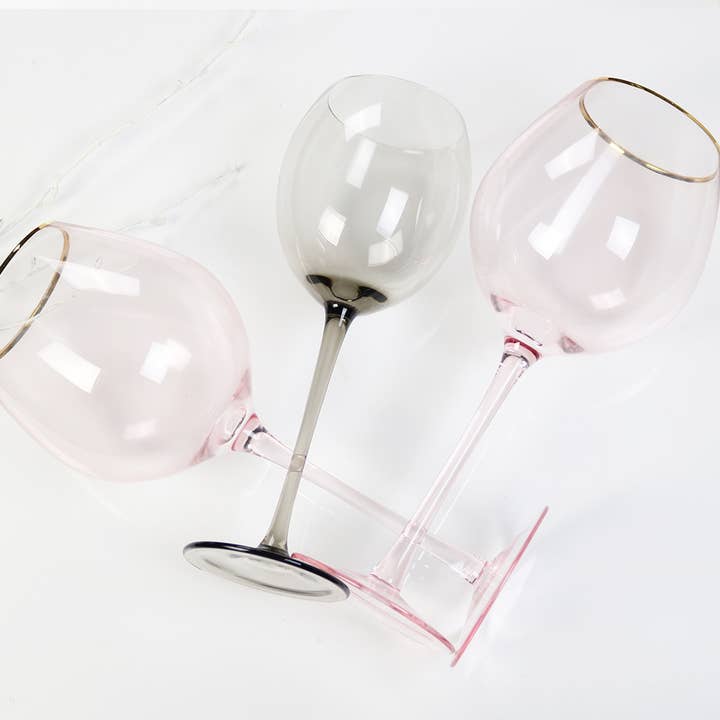 Little White Dish - Vente Verres à vin - Verre fumé moderne noir - Lot de 4