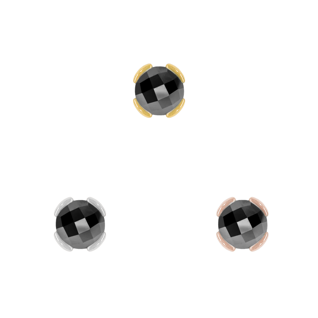 Piercing-zone - Wholesale Single Earring - Peekaboo – Black Spinel Glow – 14K Gold Threadless End5