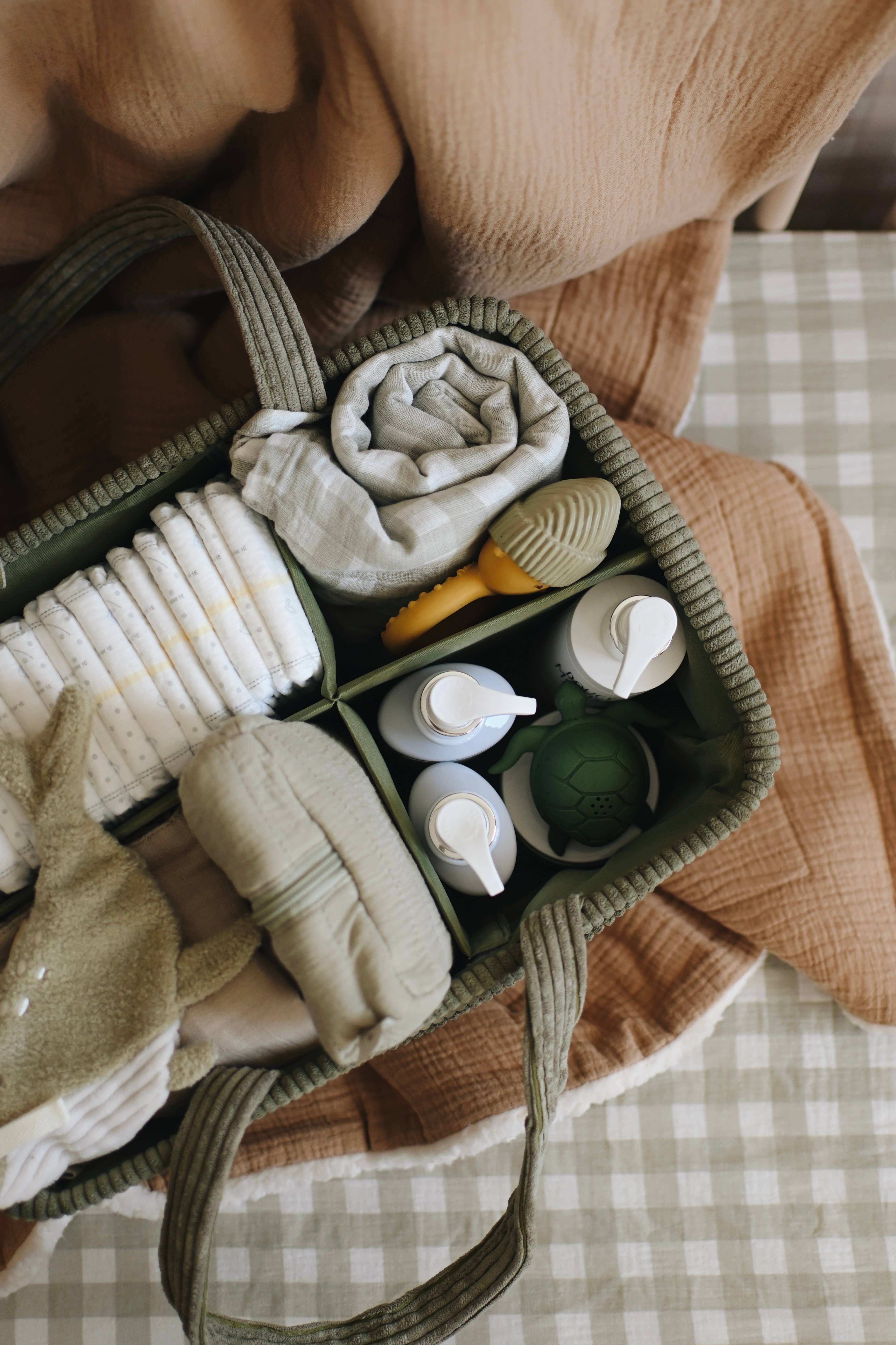 Minika - Venta al por mayor Organizador de pañales- Bebés - Organizador de pañales - Salvia4