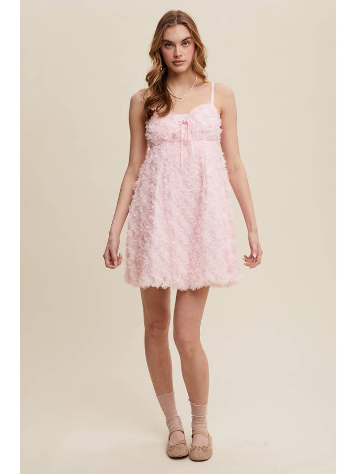 Listicle - Wholesale Dress - Women's - Fluffy Mesh Lace Layered Mini Dress33