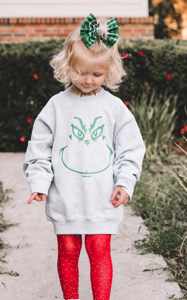 Front Porch Boutique - Wholesale Sweatshirt - Kids - Kids Grinch Sweatshirt1