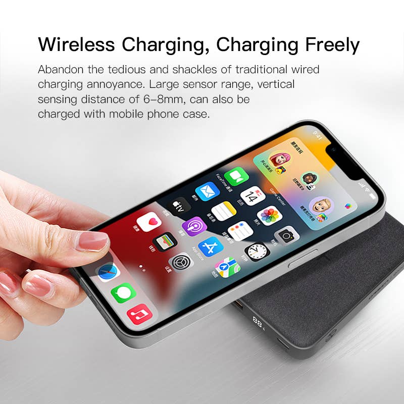 bleu Batterie externe sans fil ORSEN EW35, PD 18 W, 10000 mAh, charge 10 W, noire en vente sur Faire8