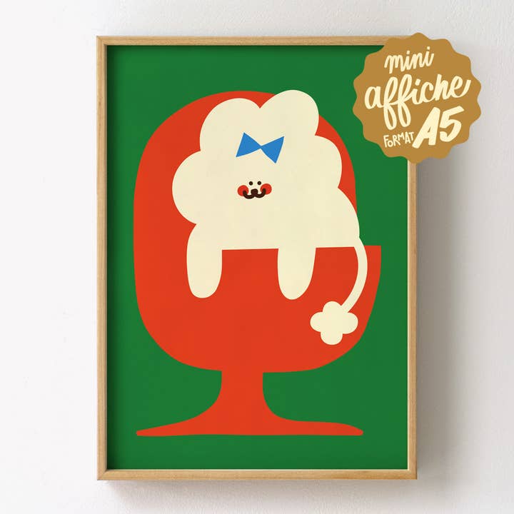 Fluffy Woof - Affichette A5 pour la vente par Lulu la nantaise