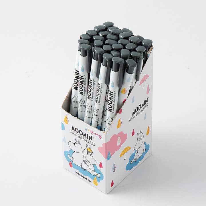 K_Wonderland - Wholesale Pen - Moomin Slim Black Ball point Pen Pencil 30pcs Pack