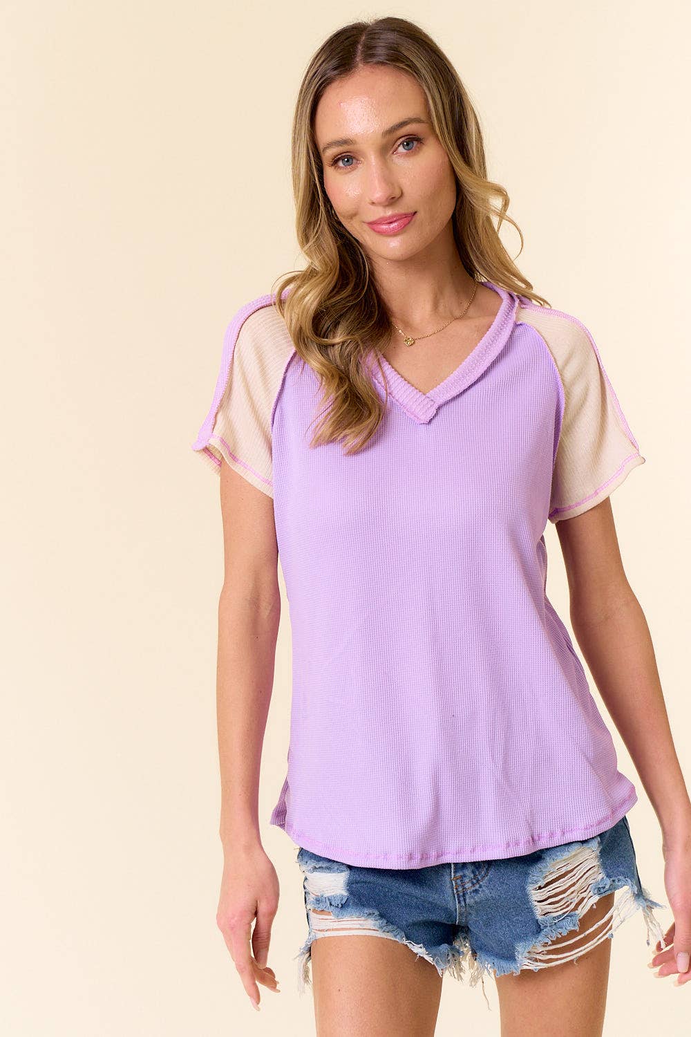 lovely melody - Wholesale Knit Top - Women's - LMT3878-Clarissas Color block top23