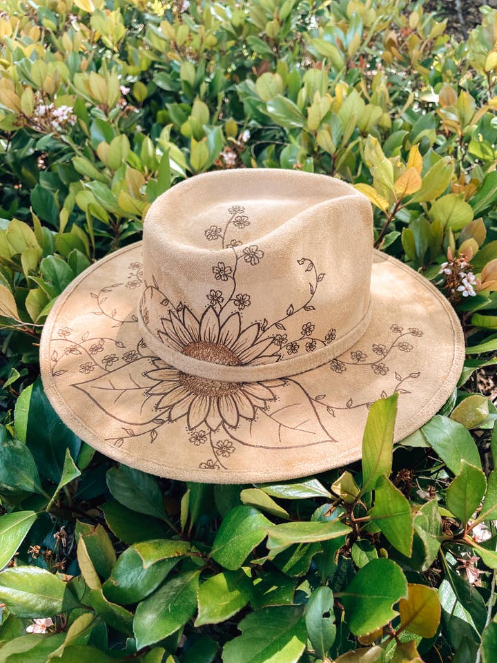 Boho Style Fedora Hat "Wild Sunflower" for wholesale by Wildflower Hat Studios