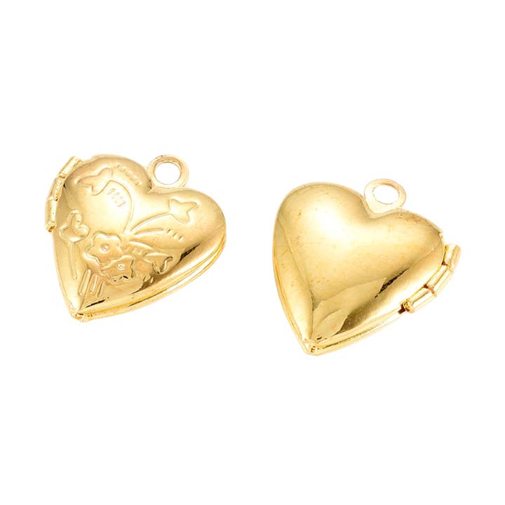 The Charm Bar Company - Wholesale Individual charm/pendant - Gold Vintage Heart Locket Charm0