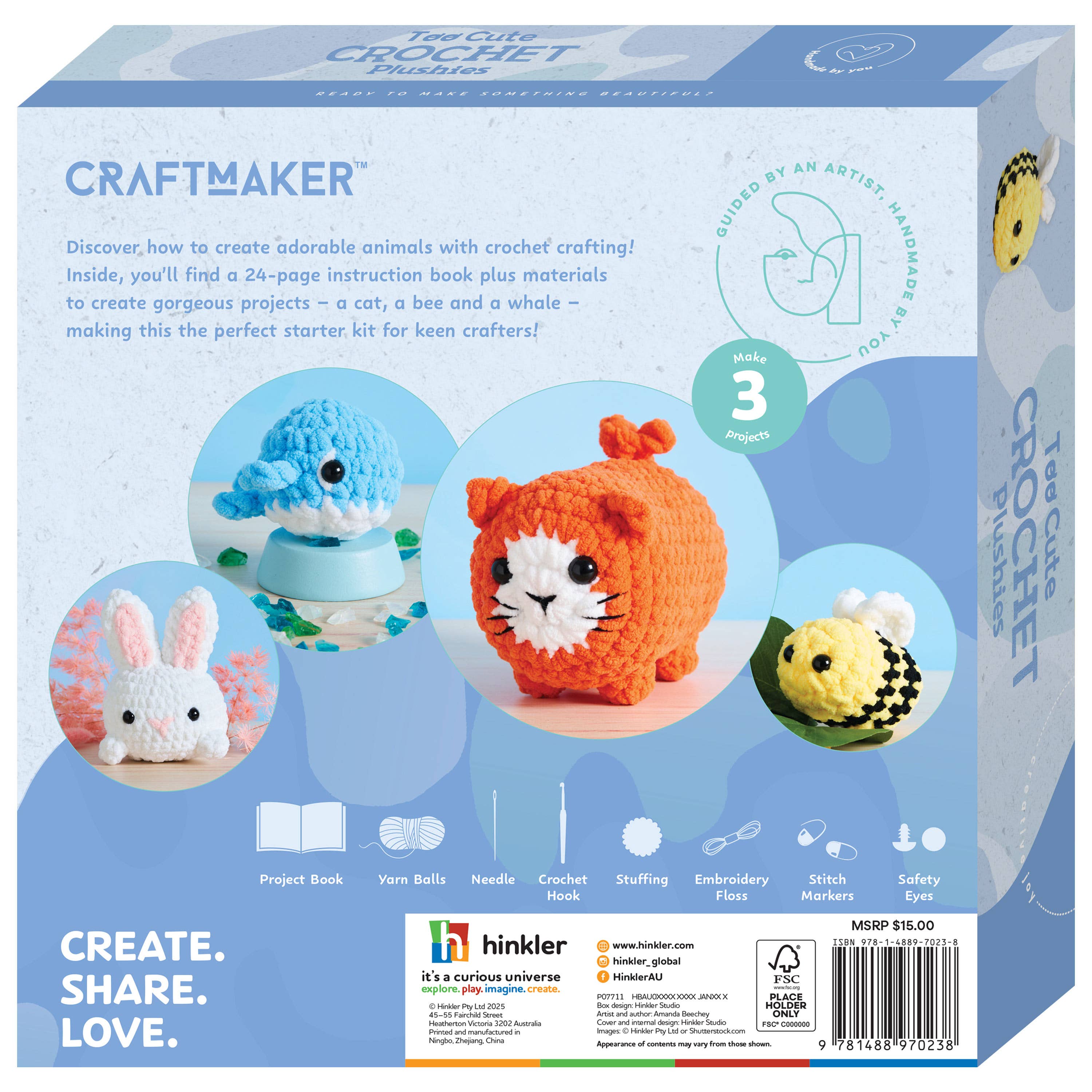Hinkler USA - Vente Kit de bricolage - Peluches au crochet trop mignonnes de luxe7