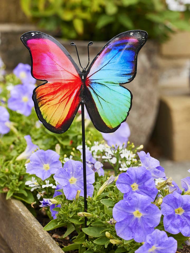 Garden Stake Rainbow Butterfly for wholesale by Namaste