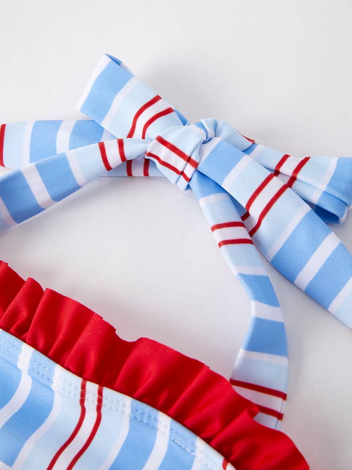 Rylee Faith Designs - Wholesale Two Piece Swimsuit - Kids - Independence Day Ice Cream Stripe Swimsuit