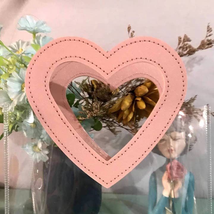 ByHome – wholesale Presentpåse – 10st, 7 ”x4" x8" LOVE hjärta stor transparent PVC presentpåse
