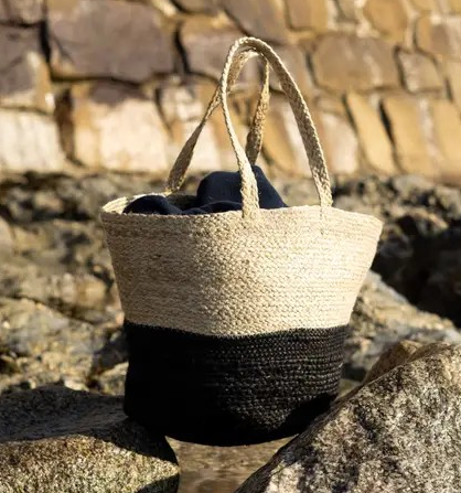 Turtle Bags – wholesale Basket – Block Design Jute Basket ( X 1), Beach or Market2