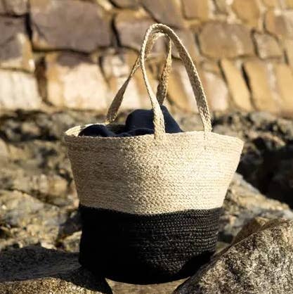 Turtle Bags - Wholesale Basket - Block Design Jute Basket ( X 1), Beach or Market2