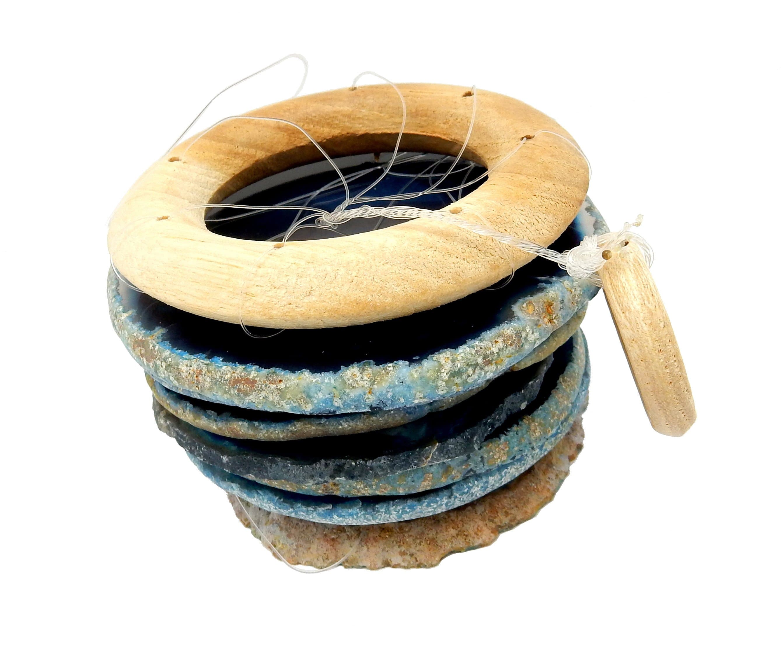 Rock Paradise - Venta al por mayor Campanas de viento - Móvil de Viento con Rodajas de Ágata para Decoración Espiritual del Hogar2