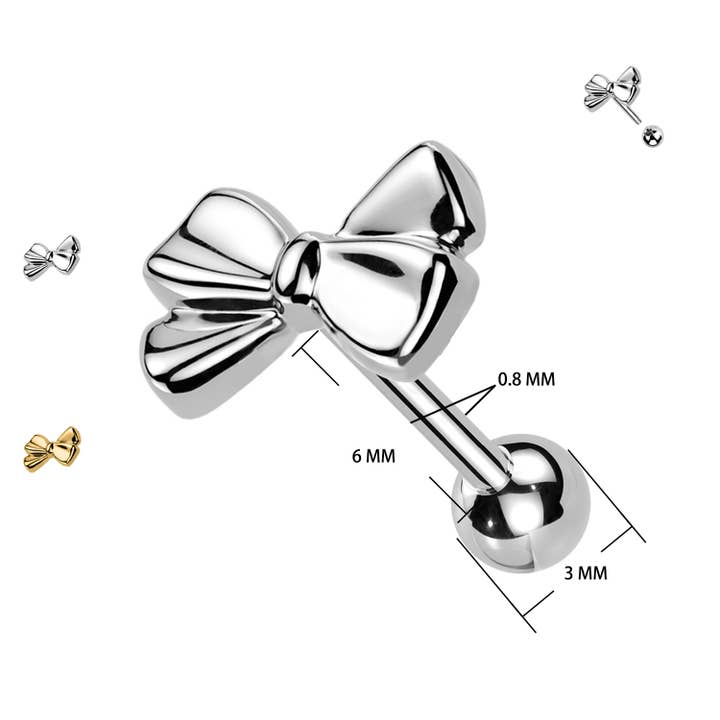 PV-033 Piercing Labret 0,8 mm med Kristall i Form av Snöflinga för wholesale av Awaken