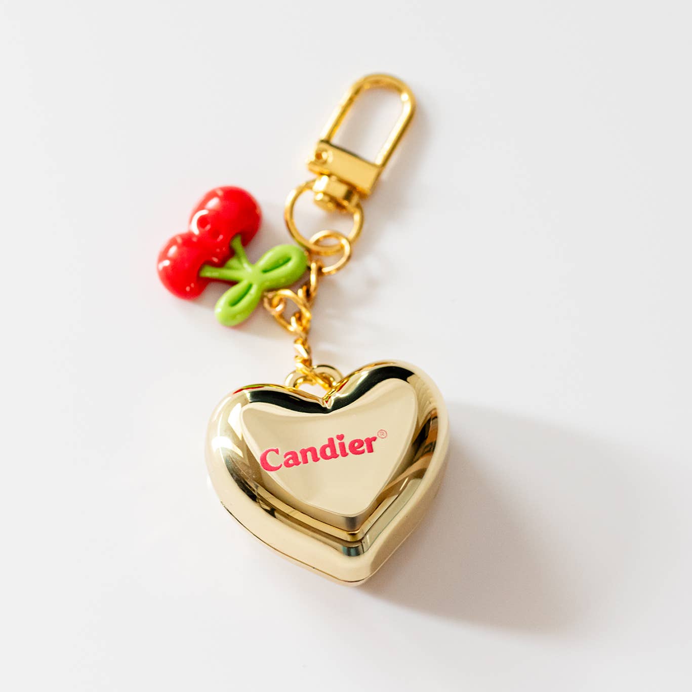 Candier - Wholesale Lip Balm - CHERRY & BOW LIP BALM HEART KEYCHAIN / BAG CHARM2