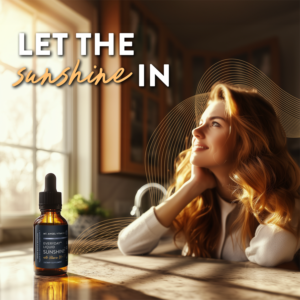 Mt. Angel Vitamins - Wholesale Oral Supplement/Vitamin - Mt. Angel Vitamins' Everyday Liquid Sunshine D3+K2 - 2 fl oz2