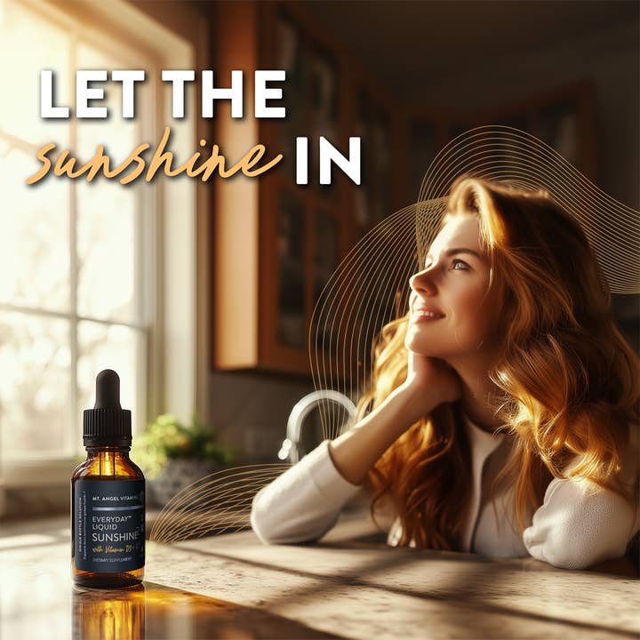 Mt. Angel Vitamins - Wholesale Oral Supplement/Vitamin - Mt. Angel Vitamins' Everyday Liquid Sunshine D3+K2 - 2 fl oz2