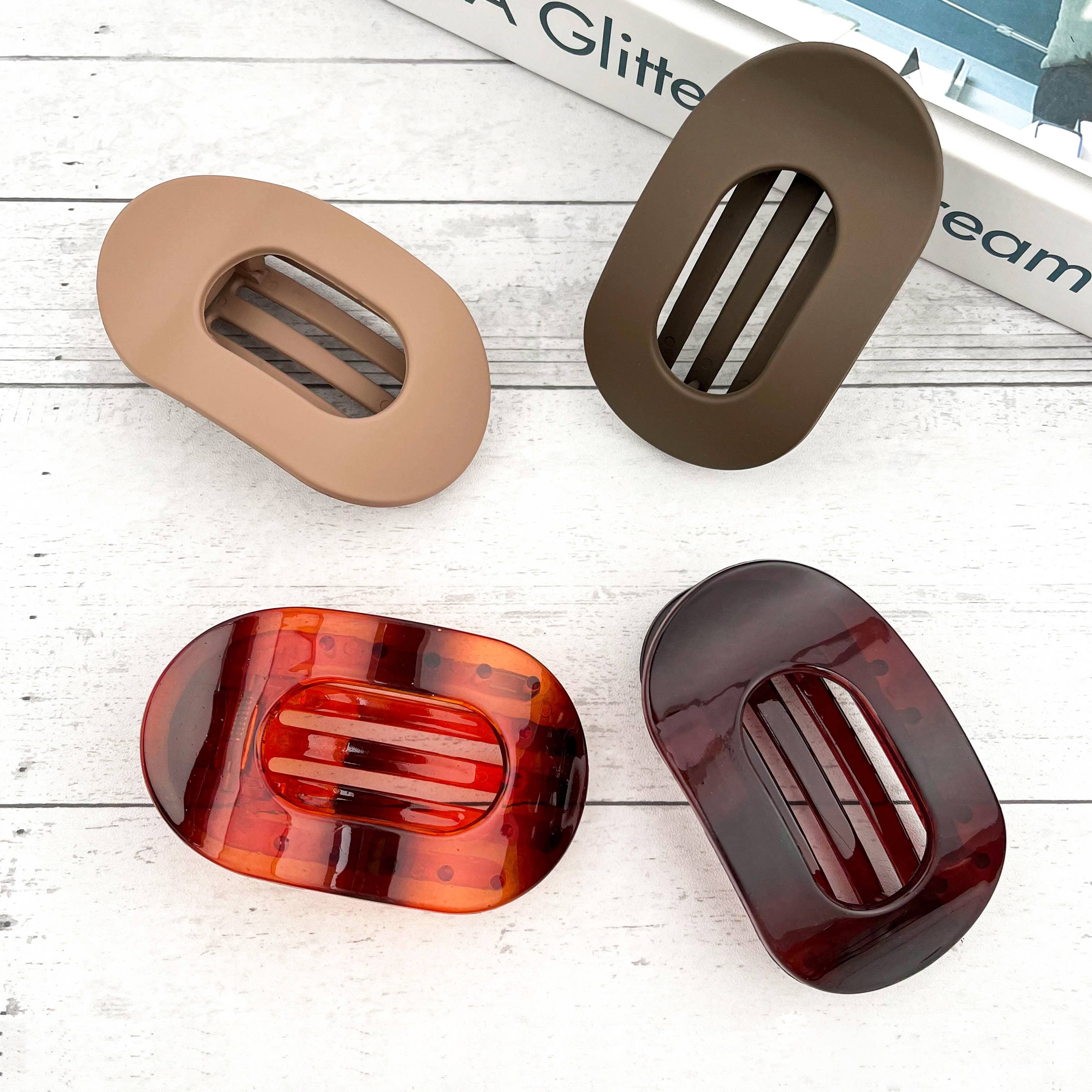 SoapElenGlen - Wholesale Hair clip – Women’s - Solid Color Flat Oval Hair Clip12