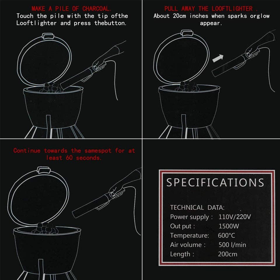 VIGOR - Wholesale Lighter - Electric Charcoal Fire Starter Igniter Grill Starter Super Q4