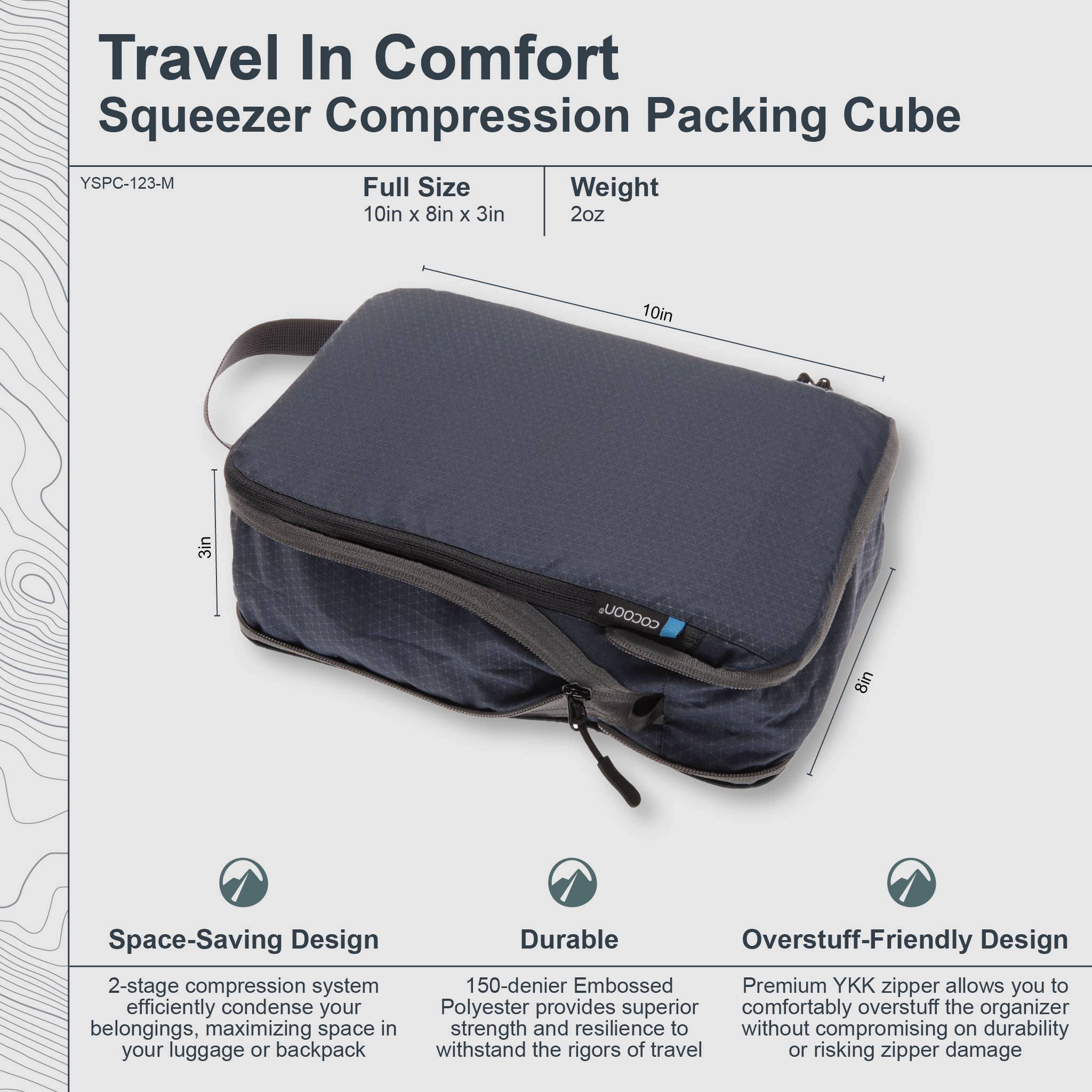 Galaxy Blue Squeezer Compression Packing Cube EcoMade - 2 Sizes for wholesale on Faire1