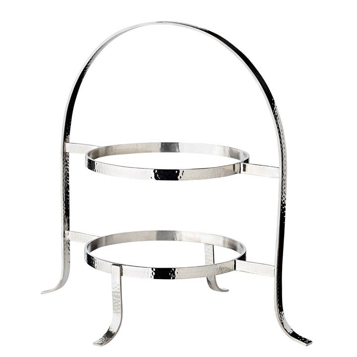 Etagere Sina für 2 Teller H 33 cm, gehämmert für den Großhandel von EDZARD