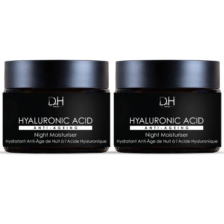 Hyaluronic Acid Anti-Ageing Night Moisturiser 60ml x 2 Duo Pack for wholesale by F&J USA LLC - Dr Botanicals - skinChemists