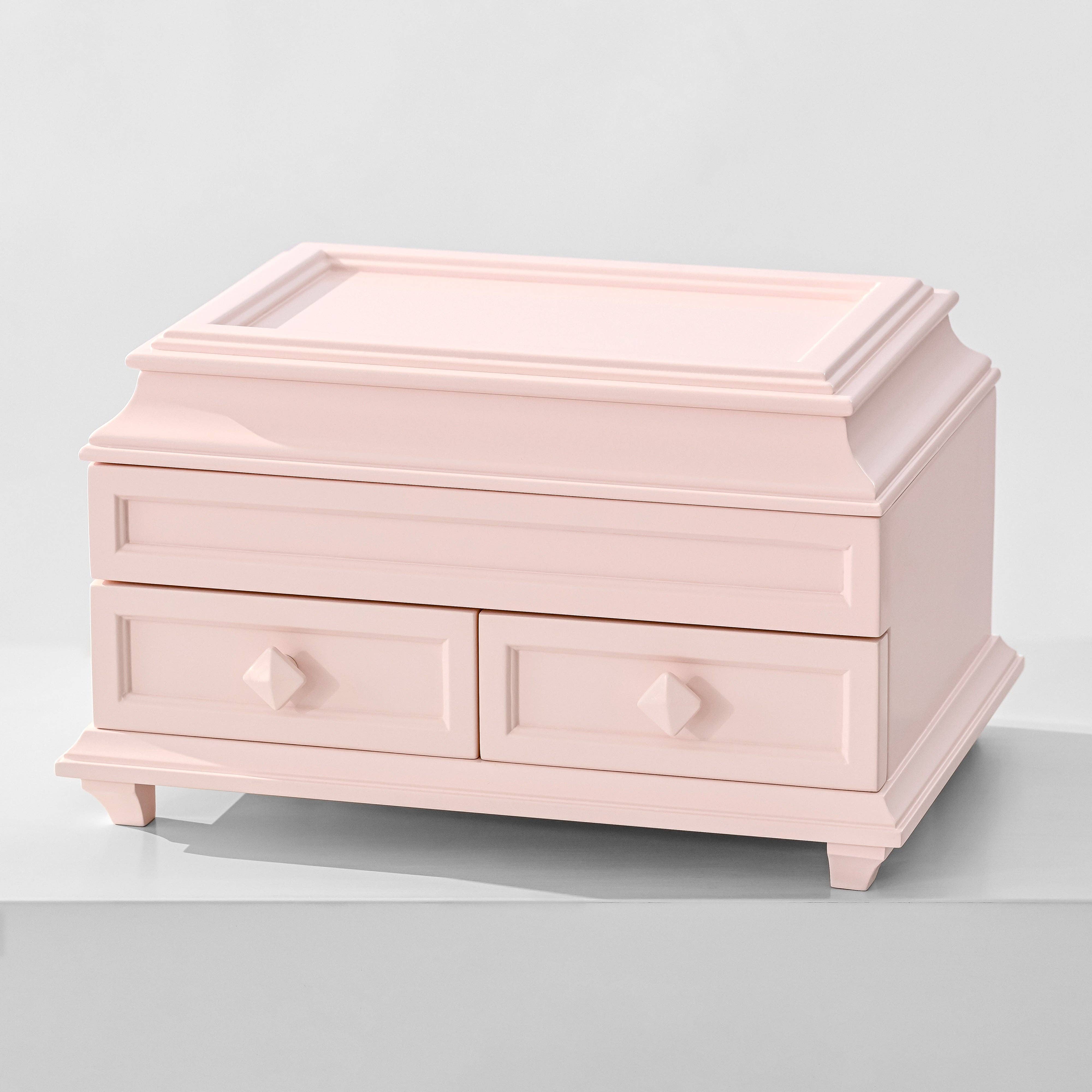 Arlo Belle LLC - Wholesale Jewelry Box/Organizer - Classic Jewelry Box with Mirror, Drawers, and Diamond Handle5