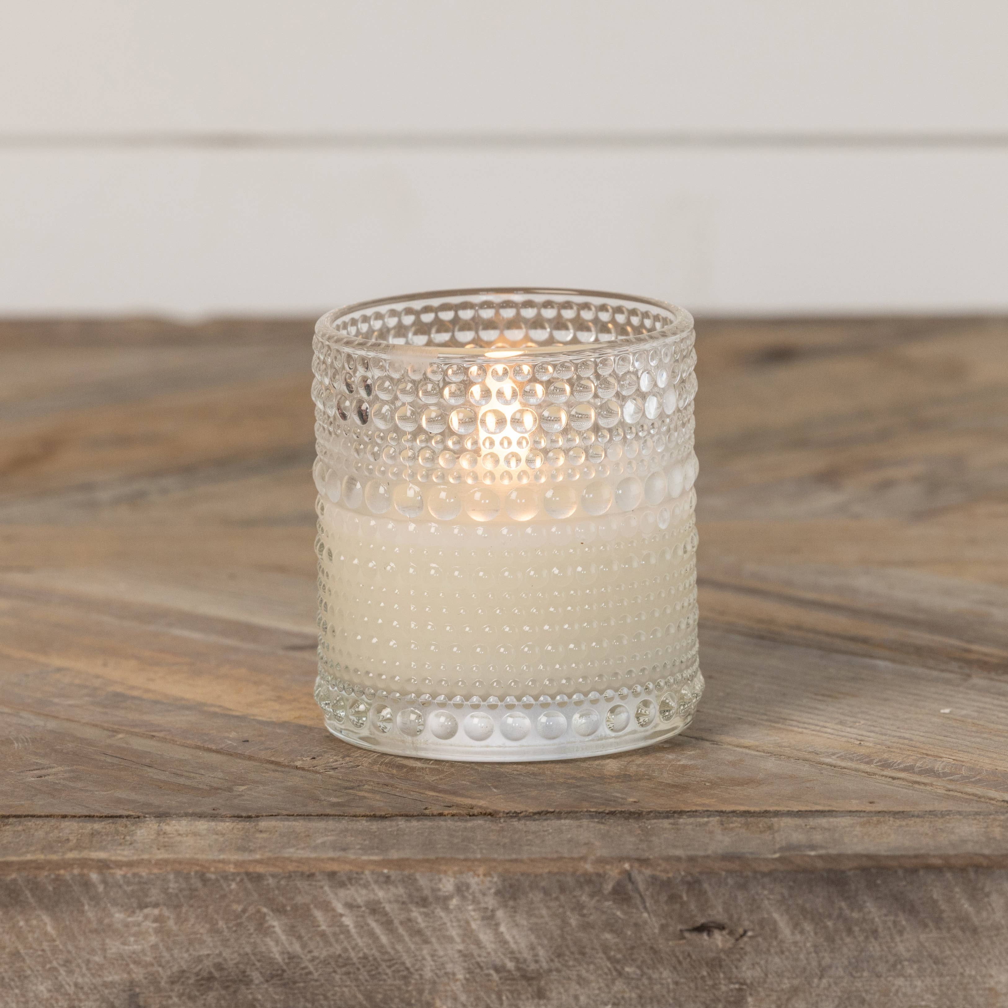 Ragon House - Wholesale Flameless Candle - 3.25" DOTTED GLASS 3D FLAME CANDLE