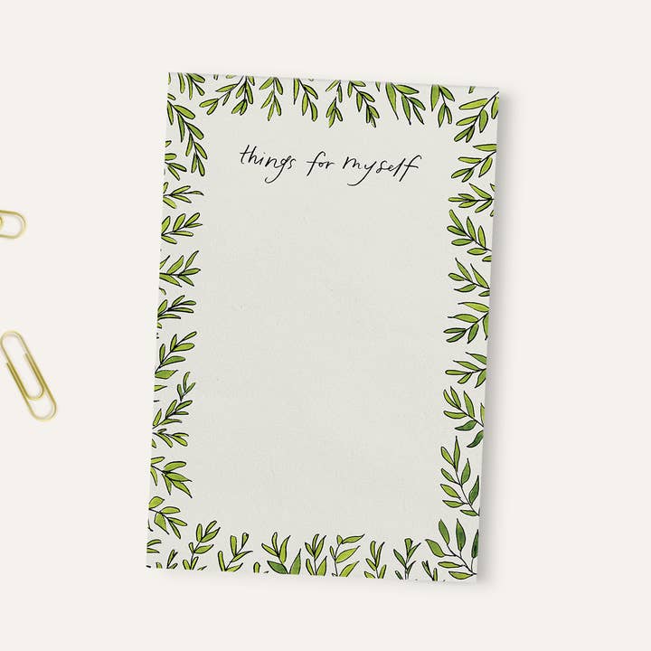 Things for Myself | Taccuino Greenery Note To Self per lavoro per la vendita all'ingrosso da parte di everglow handmade
