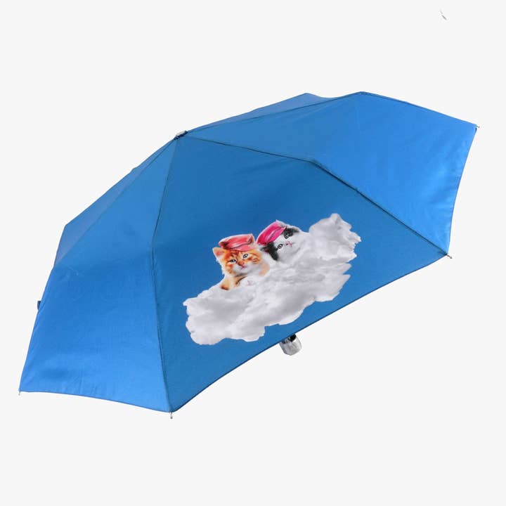 Dames opvouwbare paraplu "CUCCIOLI" | print Kittens voor wholesale door Linea Emme Collezioni