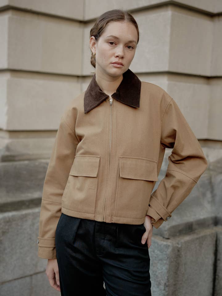 BROWN The Wolf Jacket | Utility Corduroy-Collar Jacket for wholesale on Faire