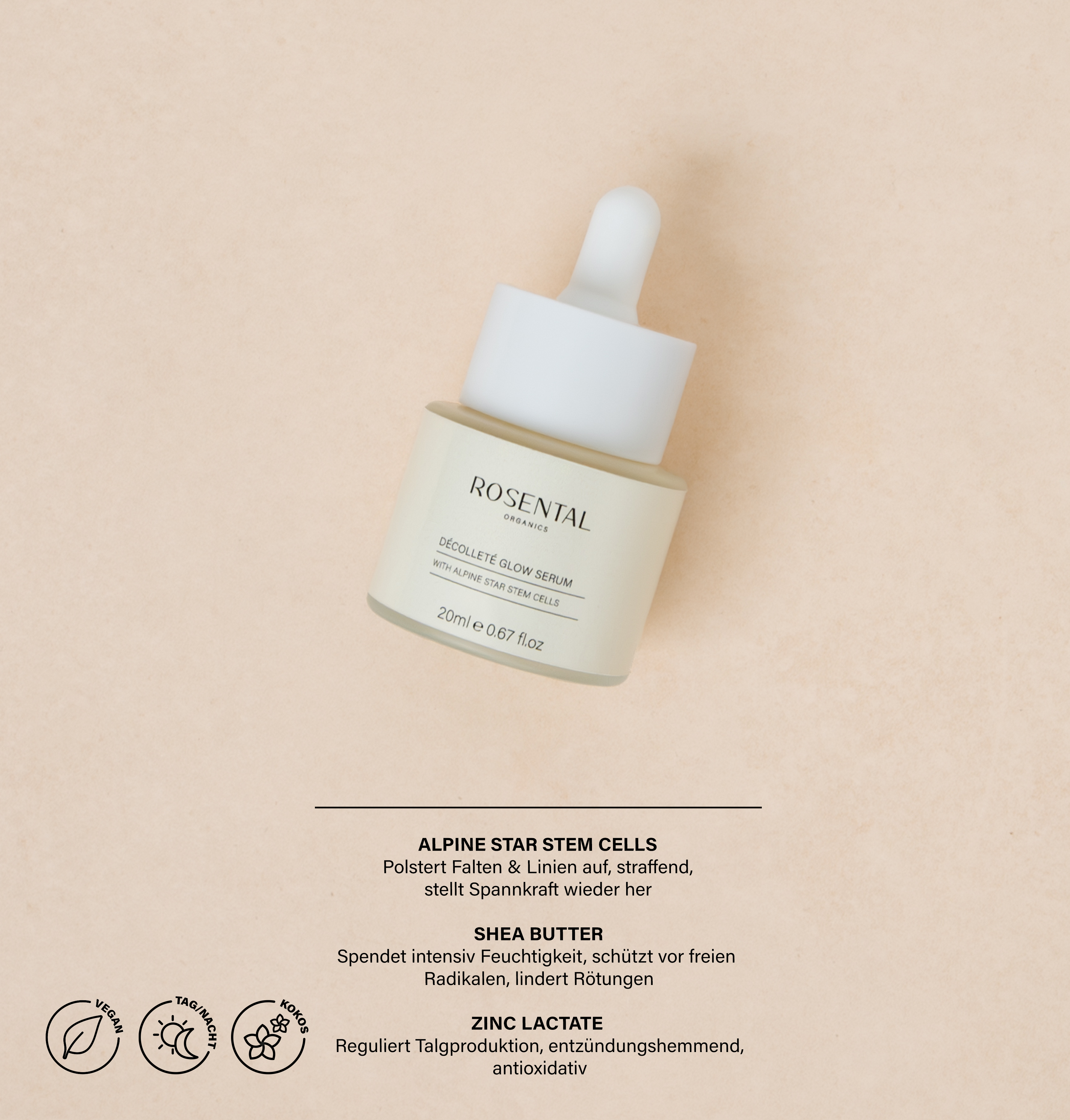 Rosental Organics - Vente Concentré/sérum pour le visage - Sérum éclat Décolleté | aux cellules souches d’étoile alpine5