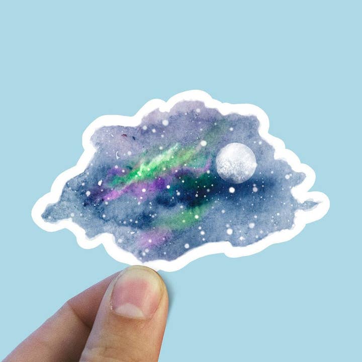 Lush Night Forest Scene Vinyl Sticker for wholesale by Sweet Humors