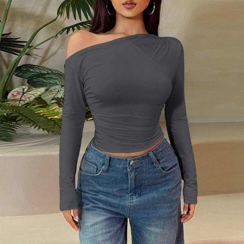 safistyle - Wholesale Knit Top - Women's - Off-Shoulder Slim Long Sleeve Top for Women0