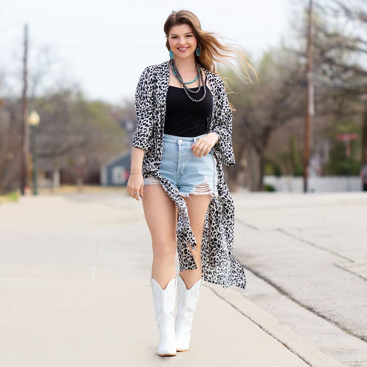 Leopard Duster for wholesale by Your Fashion Wholesale