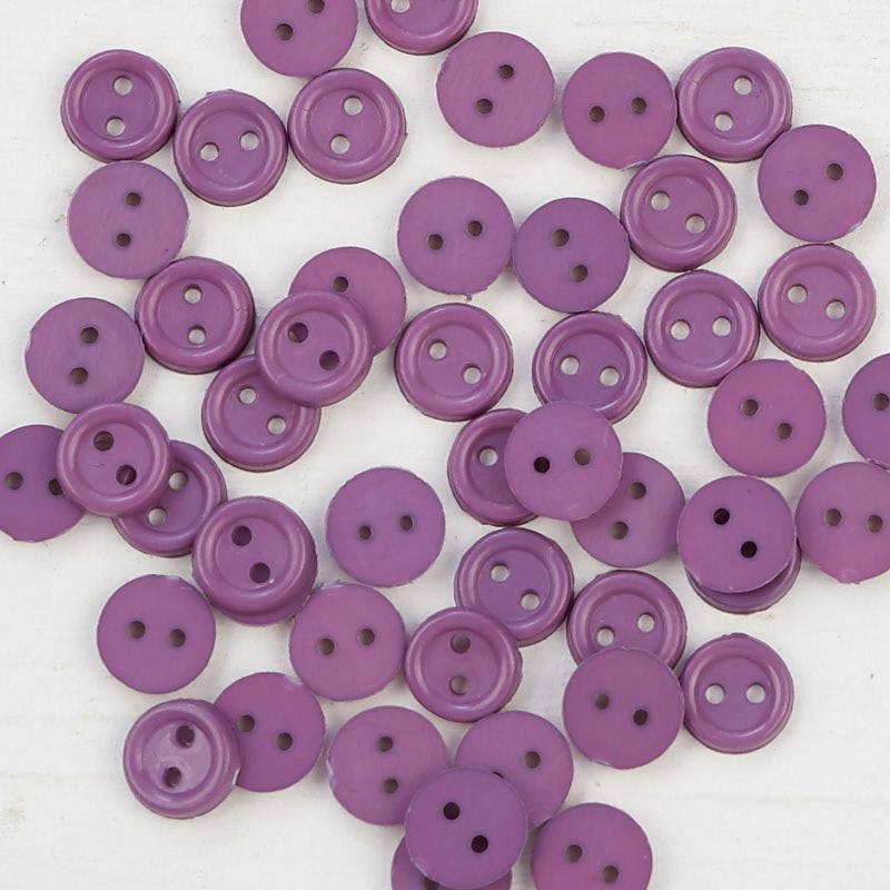 Factory Direct Craft - Wholesale Sewing Button/Snap - 50 Micro Mini Tiny Buttons - 6mm (about 1/4") - Select Color1
