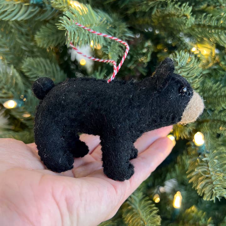 Ornaments 4 Orphans - Wholesale Ornament - Black Bear Felt Wool Christmas Ornament 1