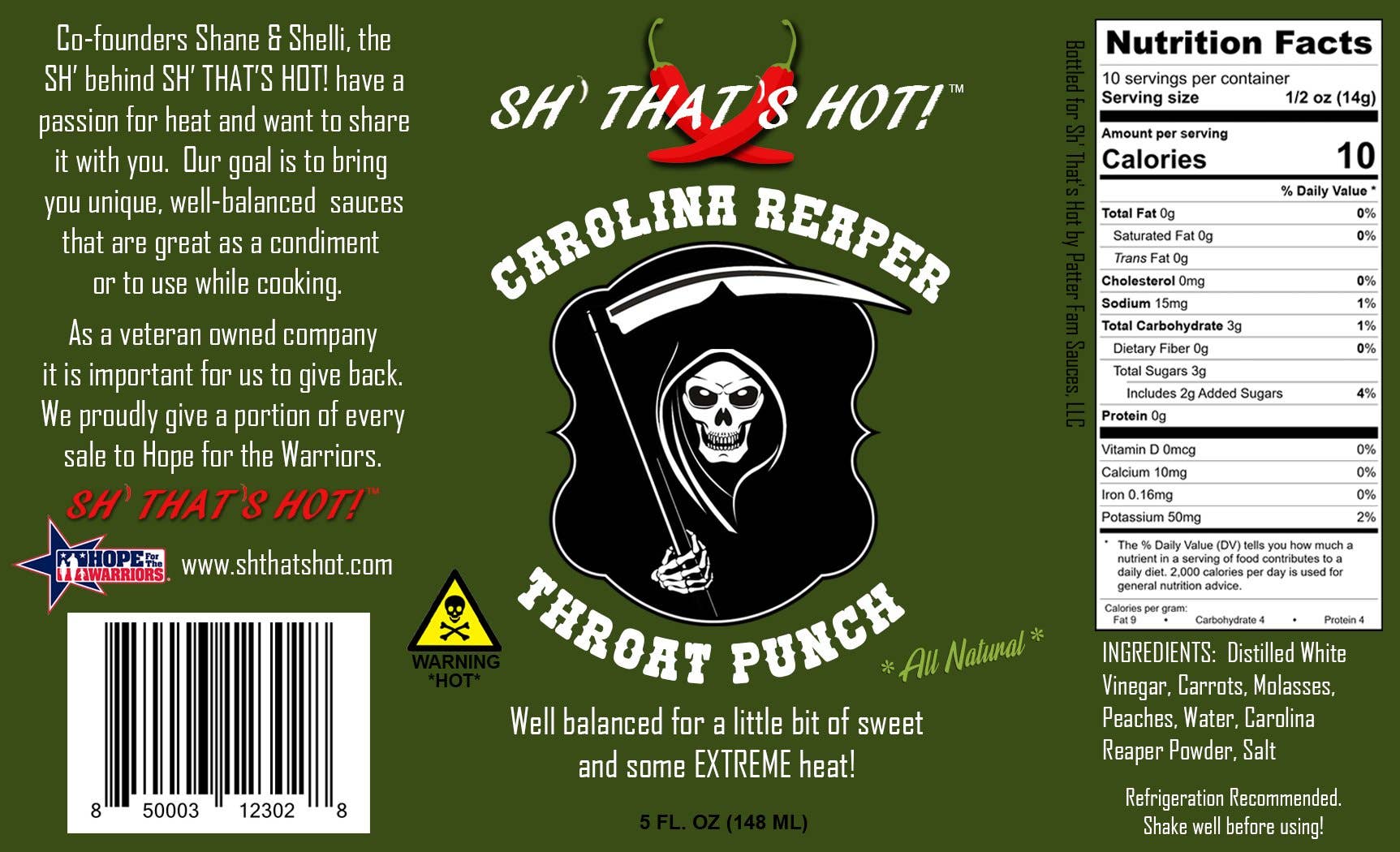 SH' THAT'S HOT! - Wholesale Hot Sauce - Carolina Reaper Throat Punch1