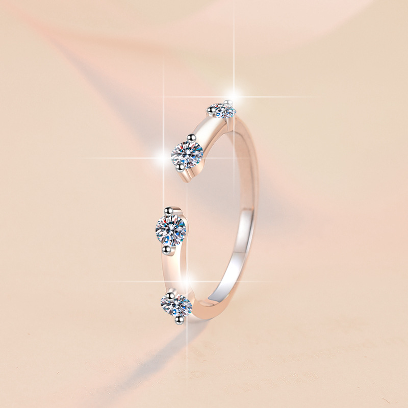 Perimade & Co. LLC - Wholesale Multi-Stone Ring - Four-Stone Moissanite Wedding Ring in 925 Sterling Silver2