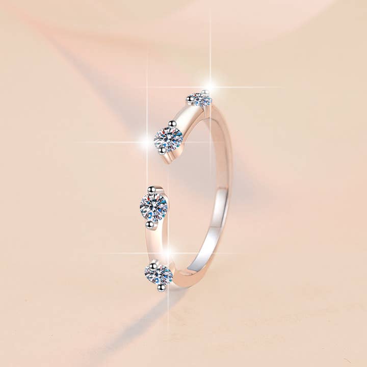 Perimade & Co. LLC - Wholesale Multi-Stone Ring - Four-Stone Moissanite Wedding Ring in 925 Sterling Silver2