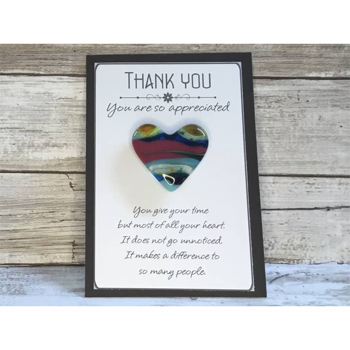 Thank You, You are Appreciated-Greeting Card /Pocket Heart for wholesale by Glimmer Glass Gifts