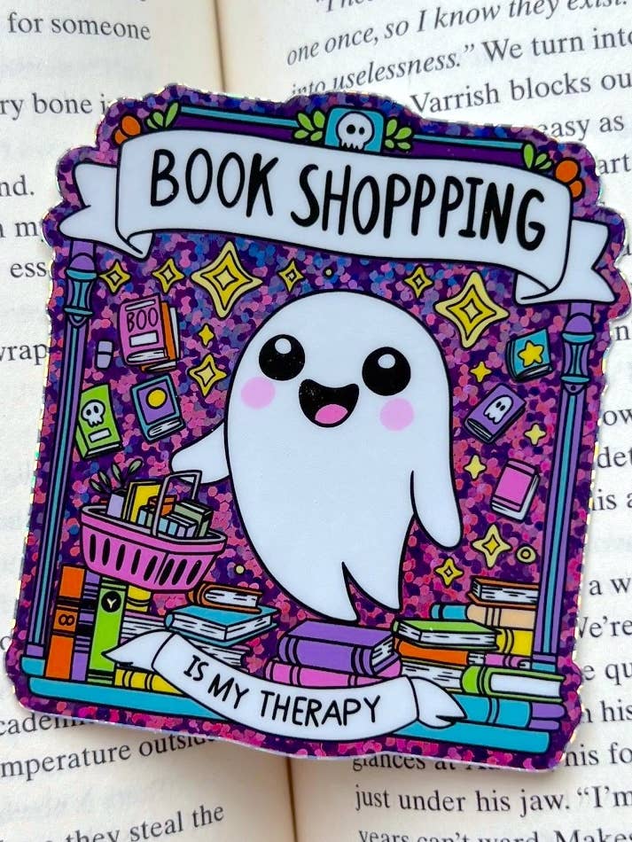 Book Shopping - Vinyl Waterproof Sticker for wholesale by Starfalled Pages