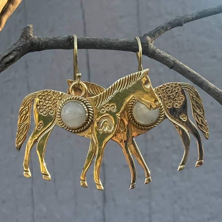 Lungta Imports - Wholesale Dangle Earrings - Hand Crafted Silver Horse Earring Bohemian Hippie 3